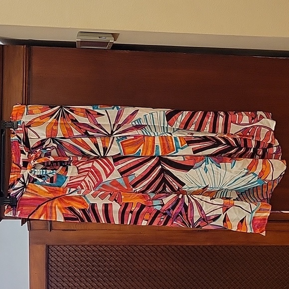 Desigual Women's Slit Front Trouser Pants Tropical Vibrant Resortwear - Size XL*